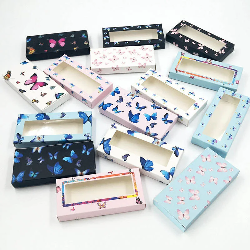 Eyelash Emballasjeboks Egendefinert Luksus Tom Eye Lash Papirboks med vindu for øye - 主图 003