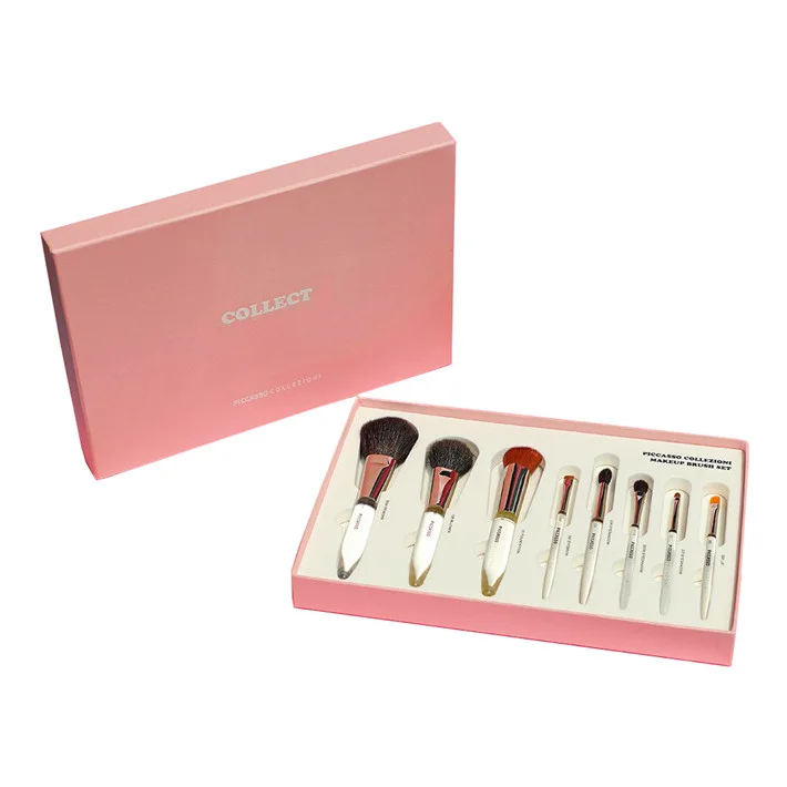 Персонализирано лого Хартиена кутия Комплект четки за грим Картонена козметична четка Опаковка Красиво покритие - 主图 005