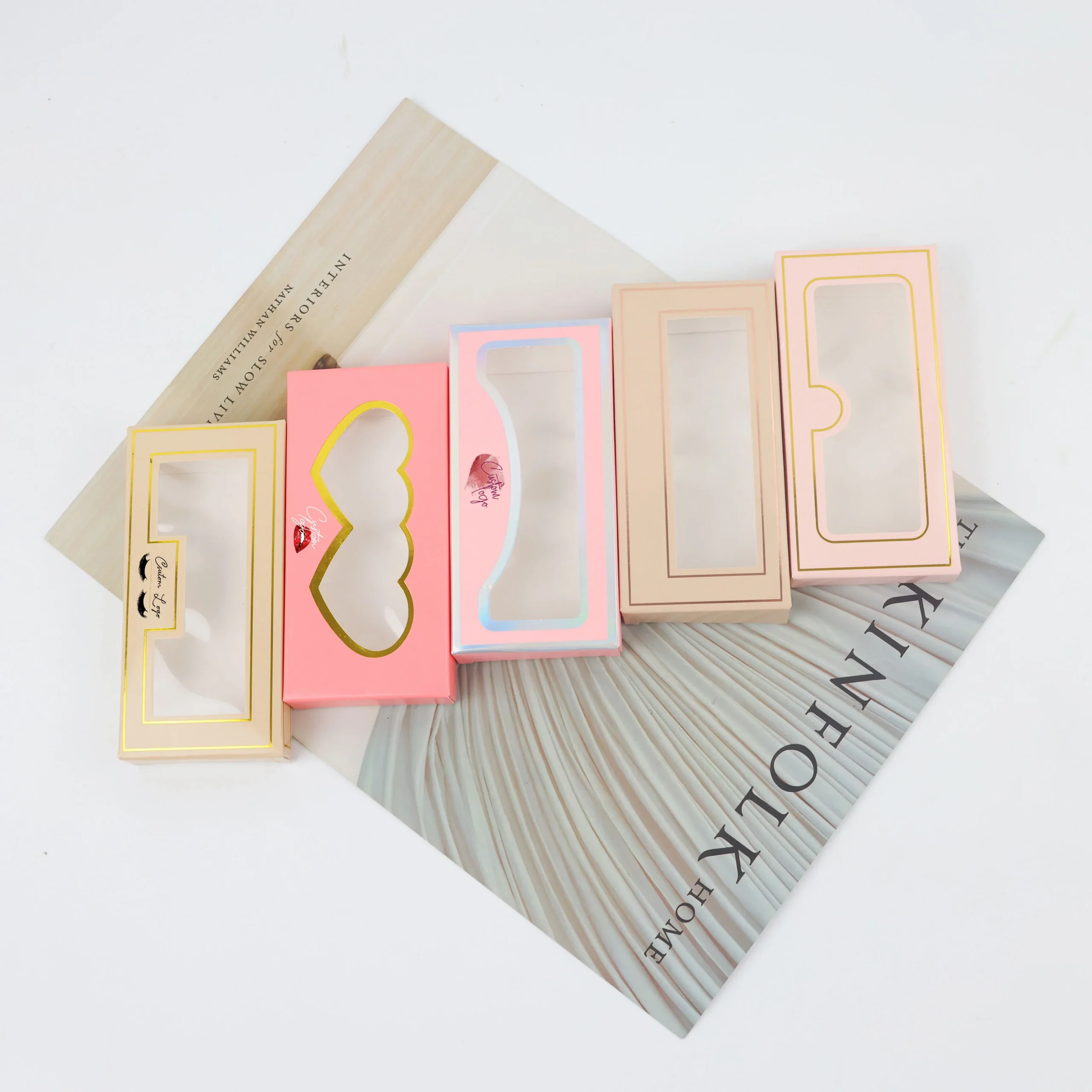 Egendefinerte papirvippebokser Fargerike øyevippepakkebokser - 主图 006