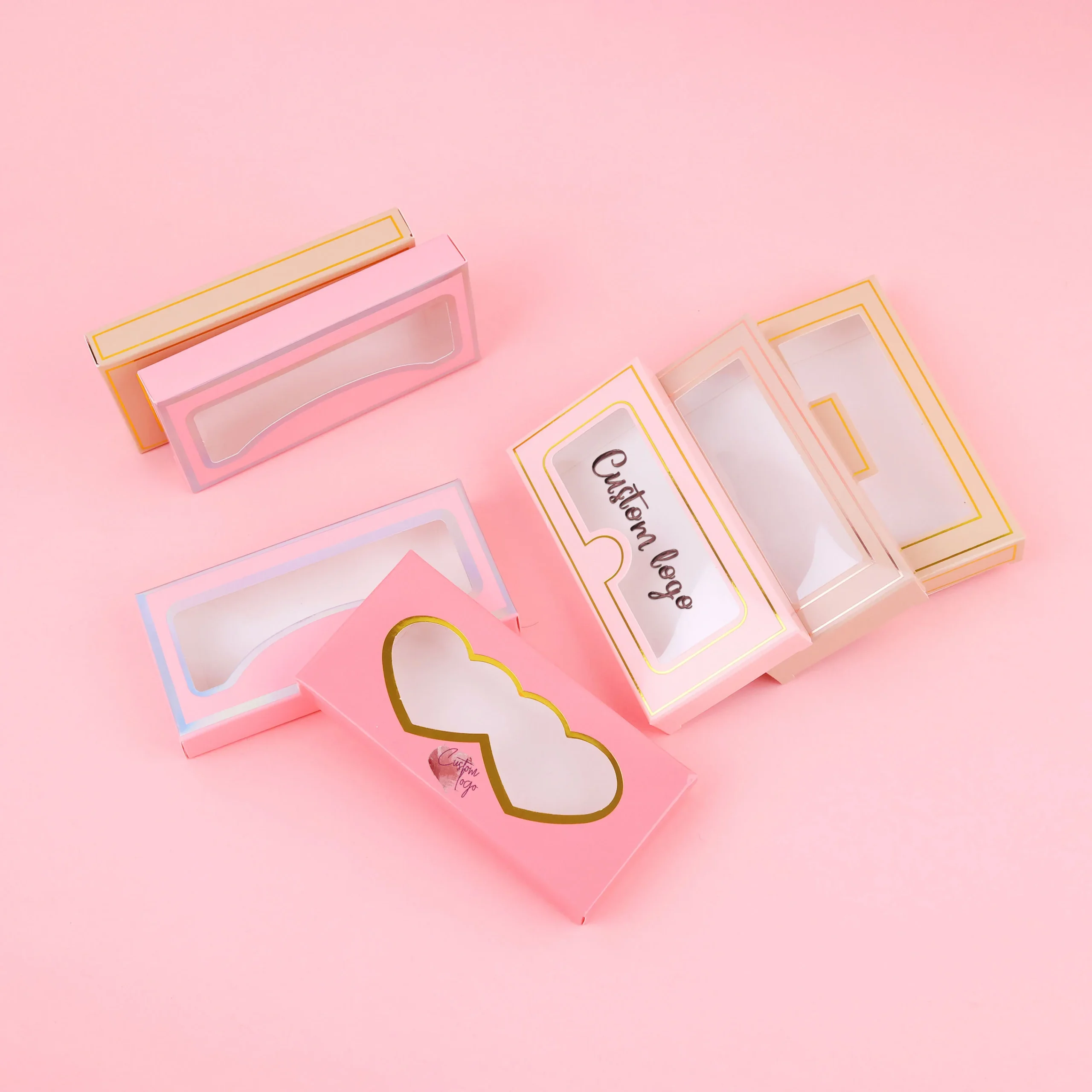 Egendefinerte papirvippebokser Fargerike øyevippepakkebokser - 主图 007