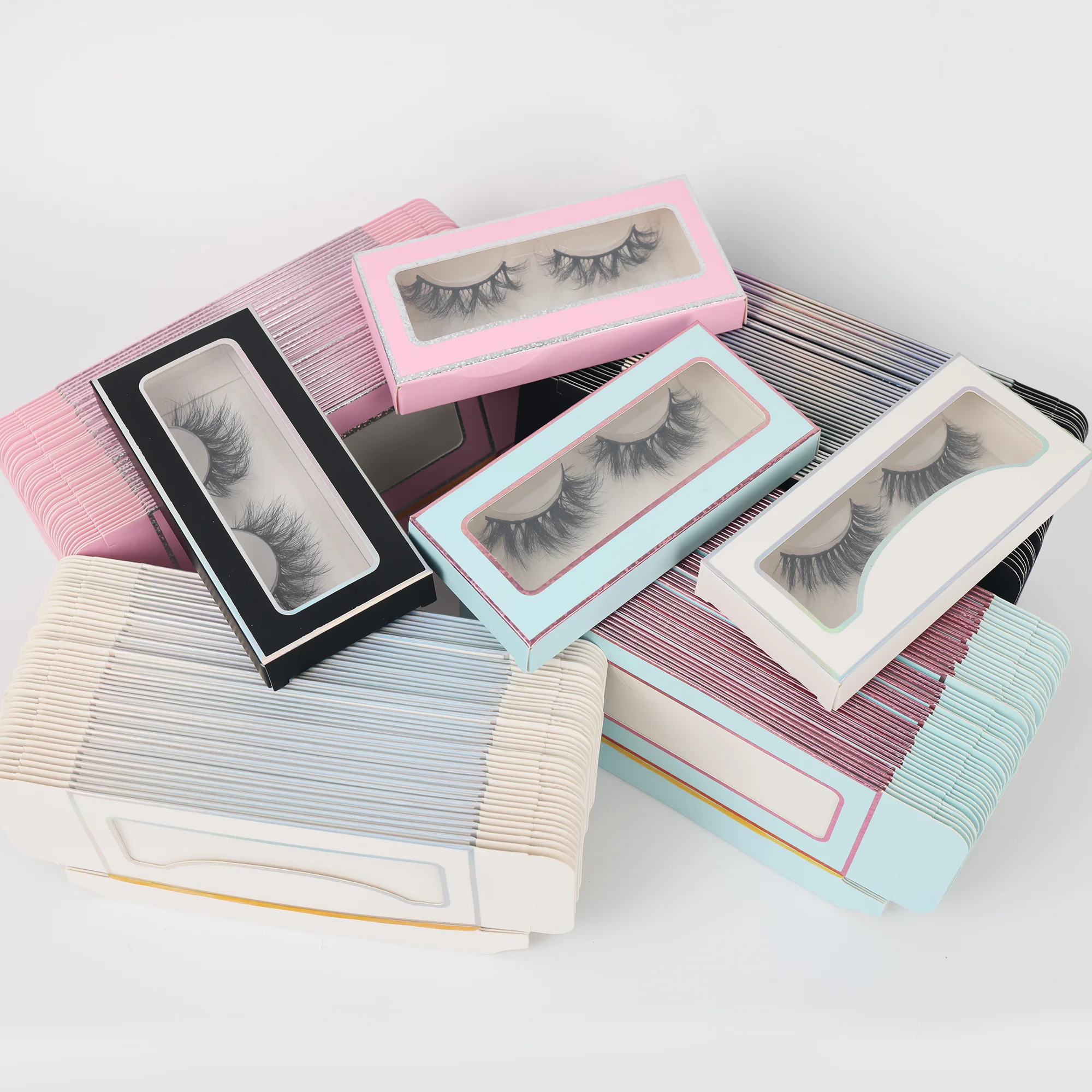 Egendefinerte papirvippebokser Fargerike øyevippepakkebokser - 详情 004