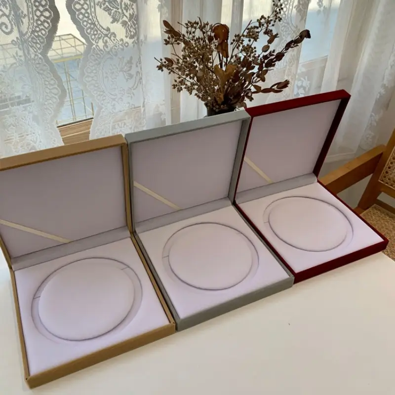 Richpack Large Necklace Boxes with Custom Sizes and Colors | Big Necklace Boxes with LED Light for Gold and Statement Pieces - 10003