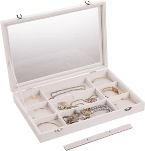 სივრცეში ოპტიმიზებული დაწყობადი ხავერდოვანი უჯრები სამკაულების შესანახად | იდეალურია ორგანიზებული საცალო მრიცხველის ჩვენებისა და ბუტიკის სამკაულების მოვაჭრეებისთვის - 10004