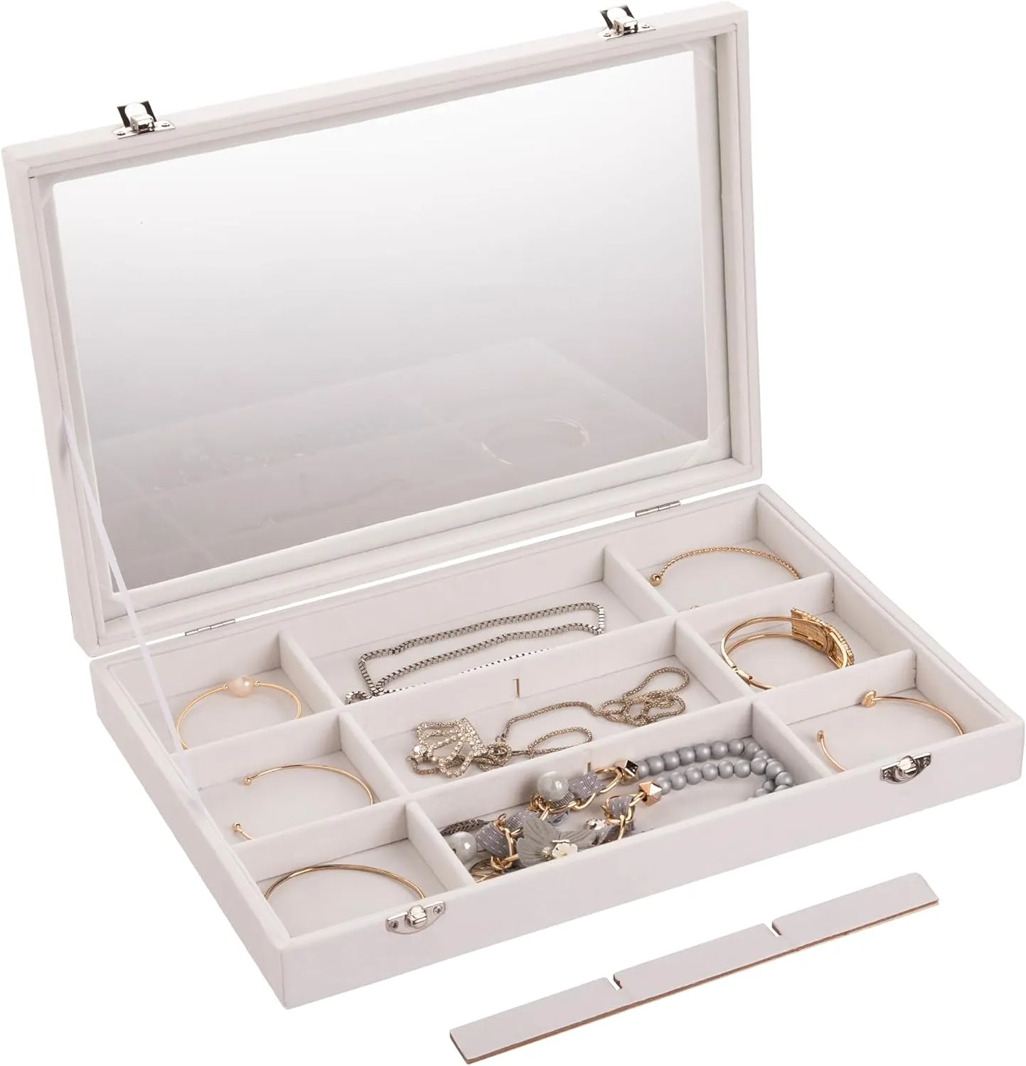Space-Optimized Stackable Velvet Trays for Jewelry Storage | Perfect for Organized Retail Counter Display and Boutique Jewelry Merchants - 10004