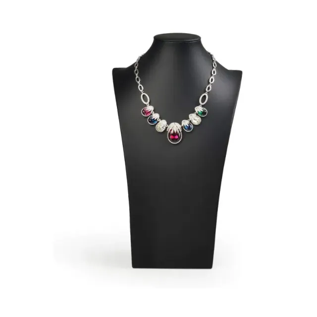 Wholesale Customized Jewelry Display Set Stand PU Leather Jewelry Display Tray Necklace Bracelet Display Props Sets - 10011