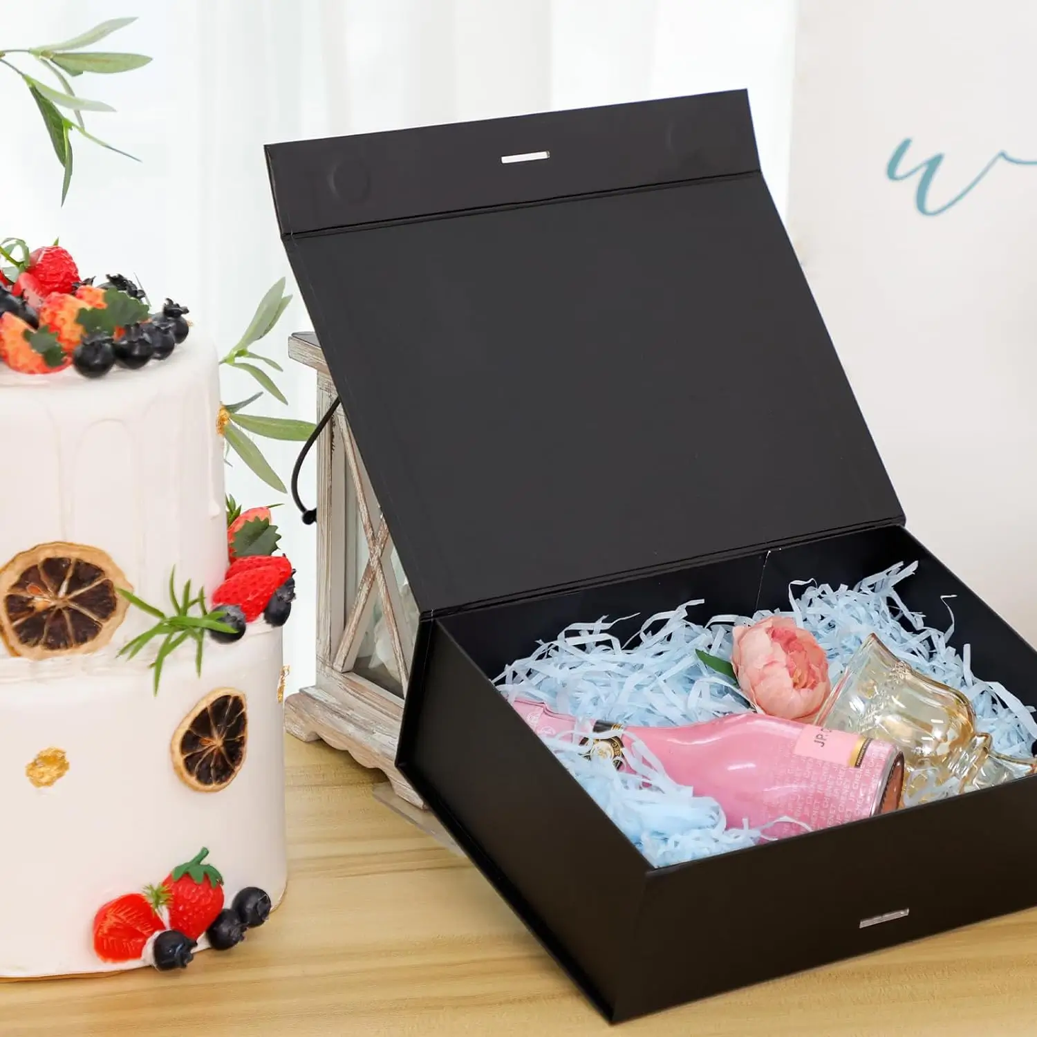 Secure Luxury Gift Boxes with Satin Ribbon and Magnetic Closure | Perfect for High-End Jewelry Retailers Seeking Sophisticated and Functional Gift Presentation - 10159