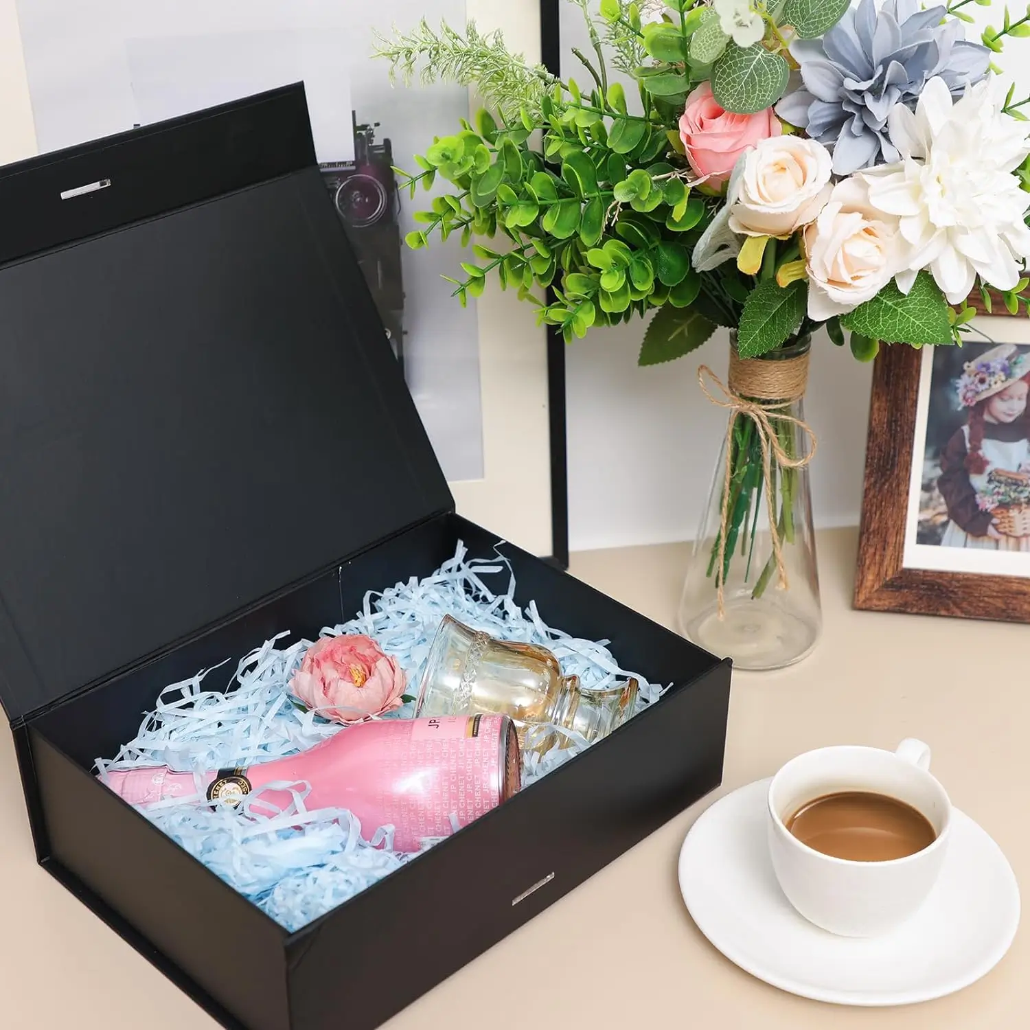 Secure Luxury Gift Boxes with Satin Ribbon and Magnetic Closure | Perfect for High-End Jewelry Retailers Seeking Sophisticated and Functional Gift Presentation - 10162