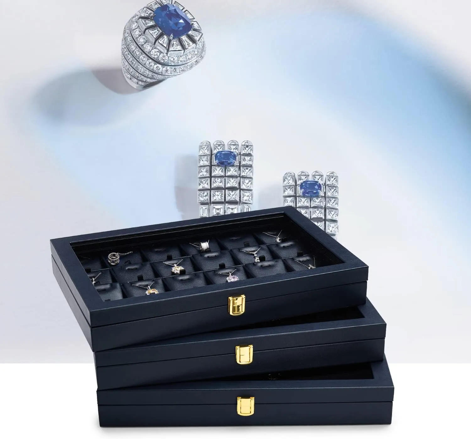 High-End Velvet-Lined Jewelry Trays for Rings & Earrings | Richpack Elegant Display and Packaging Solutions for Retail & Wholesale - 10168