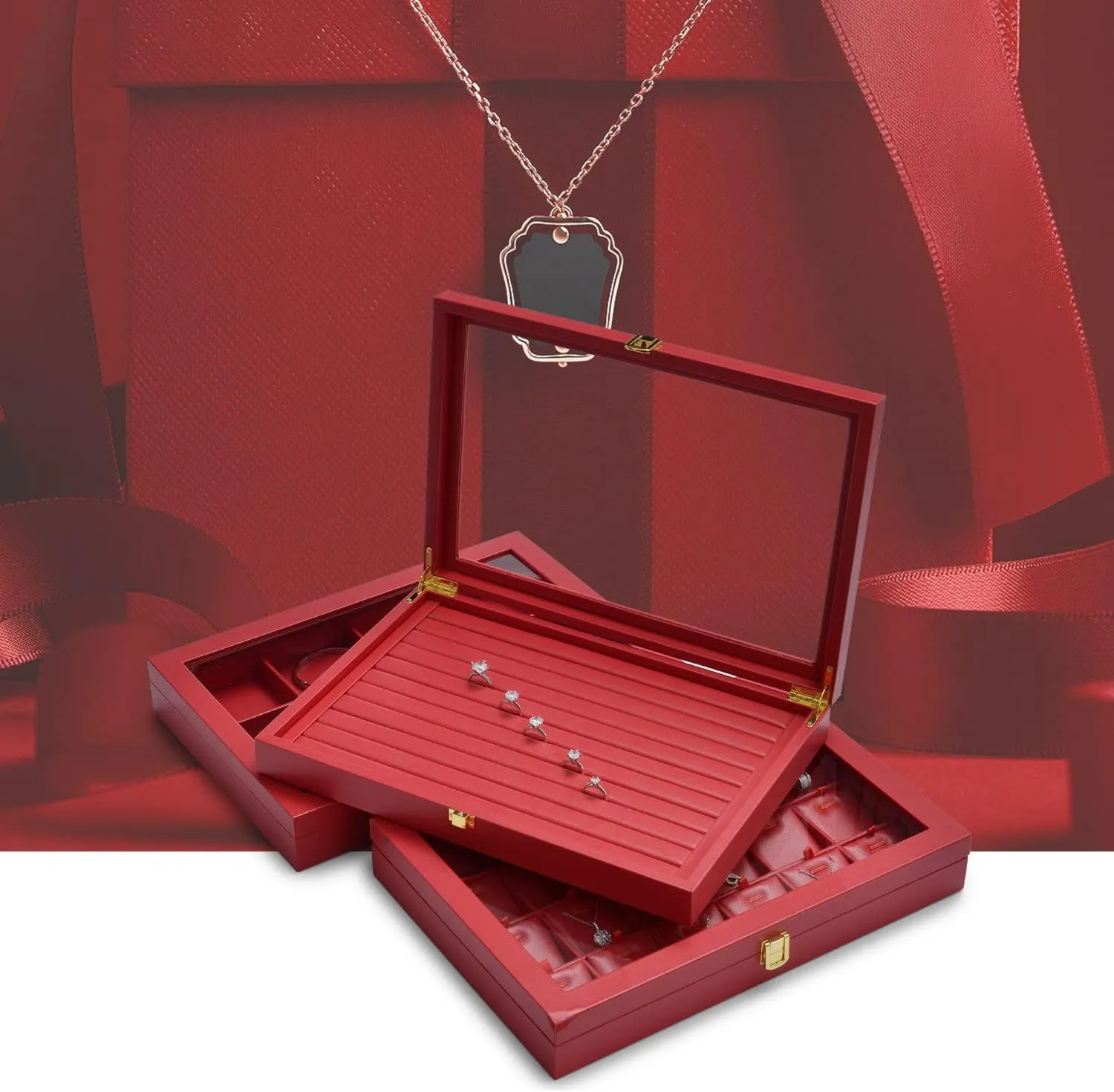 Customizable Stackable Jewelry Trays with Adjustable Compartments | Perfect for Jewelers Needing Flexible and Efficient Storage Options - 10185