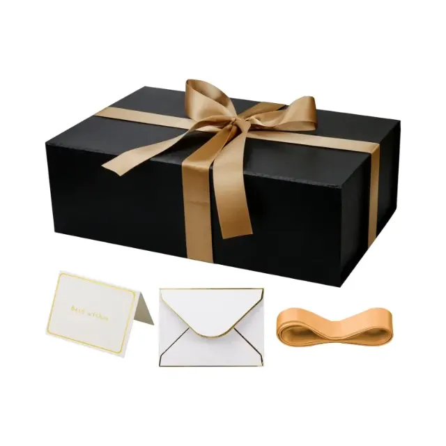 Scatole Regalo Scatola Regalo Pieghevole Con Chiusura Magnetica - Ideen Mit Herz Nero Confezione Regalo Magnetica