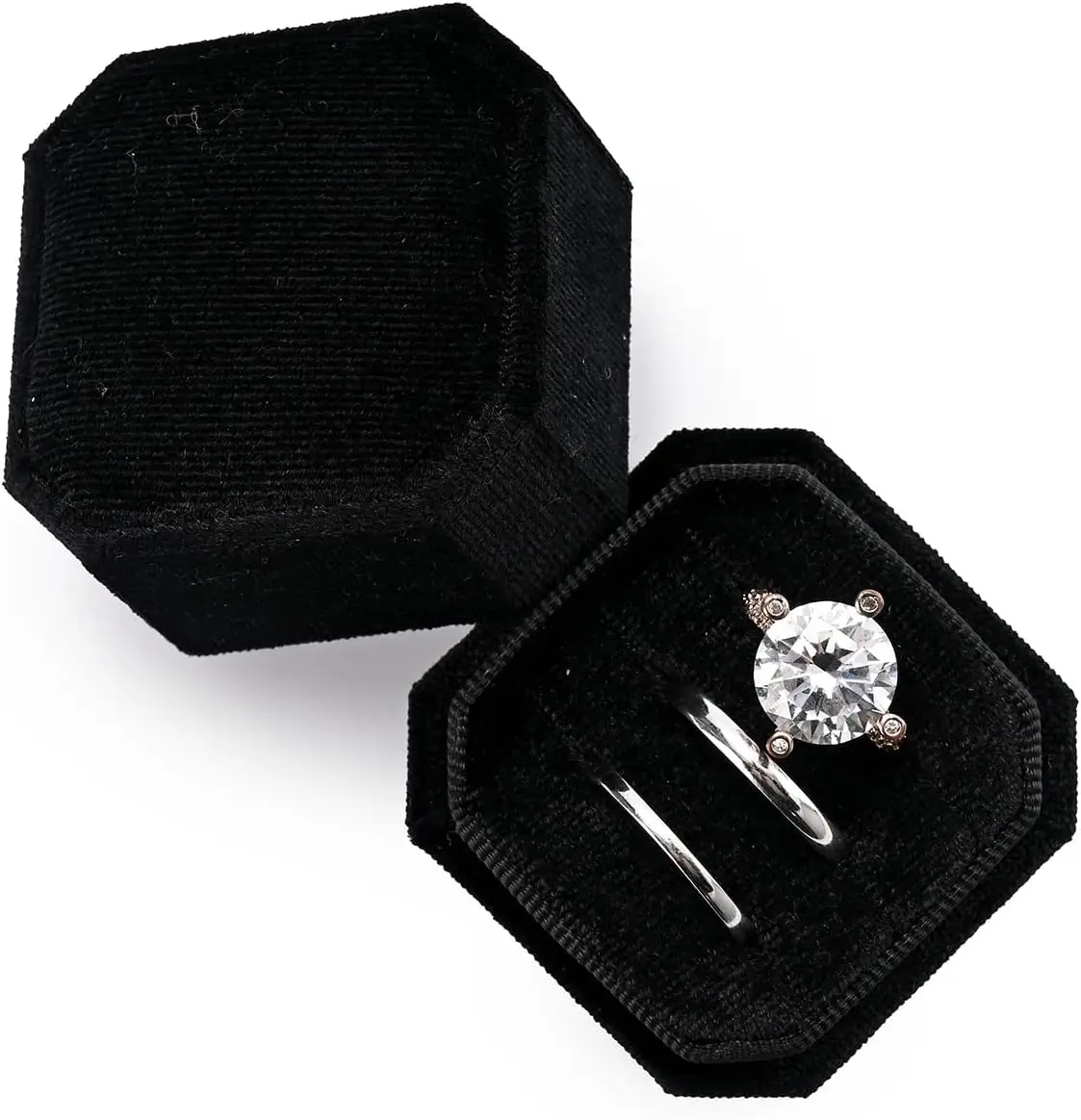 Sophisticated Black Velvet Ring Boxes | Luxurious Packaging for Engagements, Weddings, and Special Occasions Richpack Wholesale Supplier - 10420