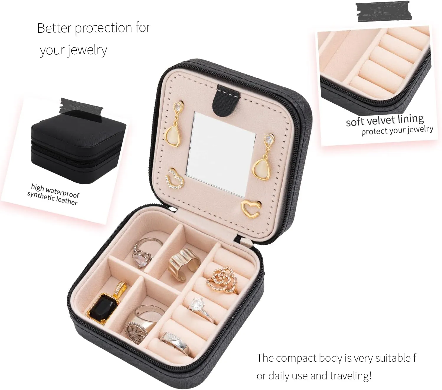 Protective Compact Jewelry Organizers with Zippers | Secure Storage for Jewelry Retailers Needing Reliable and Travel-Friendly Packaging - 10605