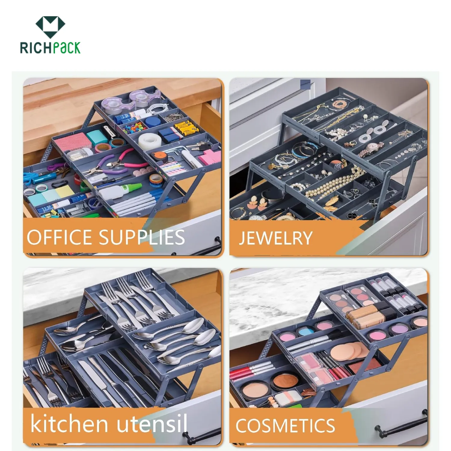 Bespoke Multi-Tier Adjustable Trays for Large Collections | Premium Storage Solutions for Jewelry Retailers and Bulk Wholesale Suppliers - 3 tier tray