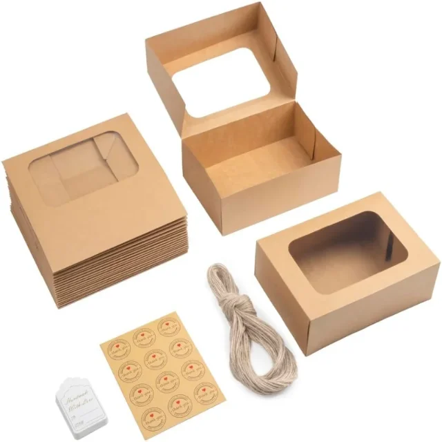 Custom Kraft Paper Cookie Boxes with Clear Windows | Eco-Friendly Packaging Solutions for Bakeries | Customizable Designs - 51mhGXk4zrL. AC SL1000 (1)