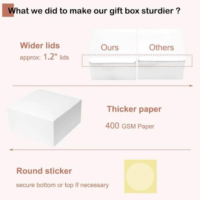 Durable Gift Boxes with Lids for Secure Packaging | 12