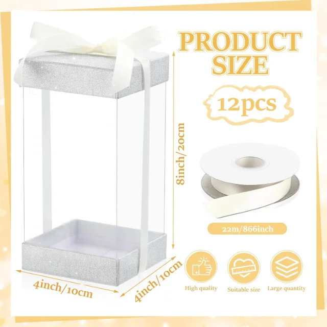 Clear Gift Boxes for Sleek Presentation | Transparent Boxes for Gifts Customizable Clear Plastic Gift Boxes with Lid Options - 71+mFPOPnWL. AC SL1500