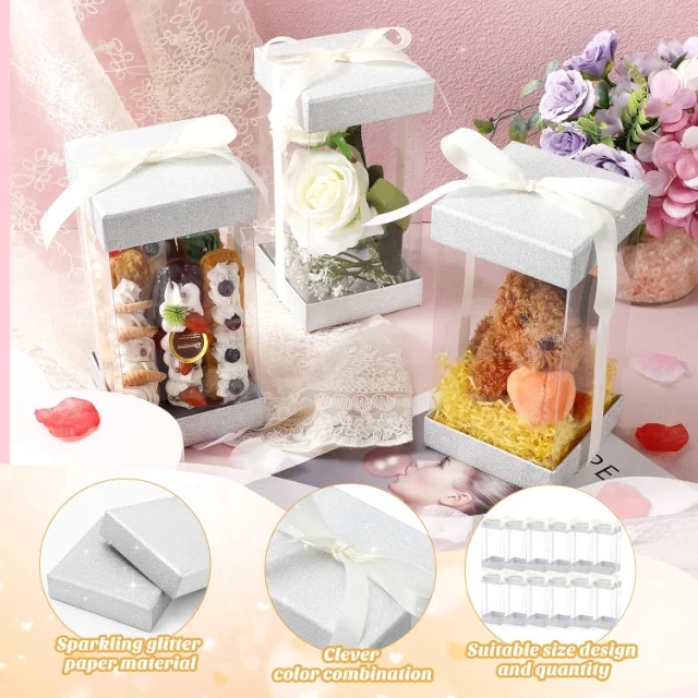 Clear Gift Boxes for Sleek Presentation | Transparent Boxes for Gifts Customizable Clear Plastic Gift Boxes with Lid Options - 81SQ2lhqScL. AC SL1500
