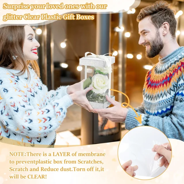 Clear Gift Boxes for Sleek Presentation | Transparent Boxes for Gifts Customizable Clear Plastic Gift Boxes with Lid Options - 81XTQGBcZnL. AC SL1500