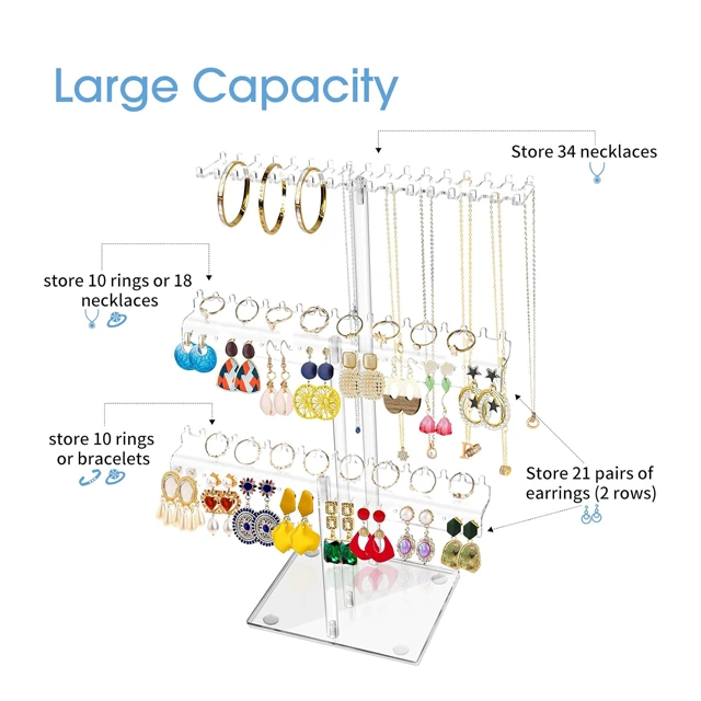 Transparent Acrylic Earring Displays with Multiple Tiers | Ideal for Jewelry Retailers Needing Organized and High-Visibility Showcases - Acrylic Earring Displays2