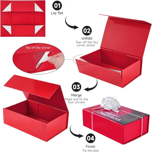 Themed Holiday Gift Packaging Boxes with Personalized Labels | Festive Designs for Special Occasions Custom Branding Solutions - Christmas Kraft Gift Boxes2