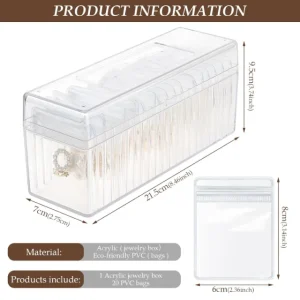 Clear Acrylic Jewelry Storage Boxes for Necklaces and Earrings | Transparent and Modern Display Solutions for Retail Easy-to-Clean Jewelry Storage Boxes - Clear acrylic jewelry storage boxes for necklaces and earrings