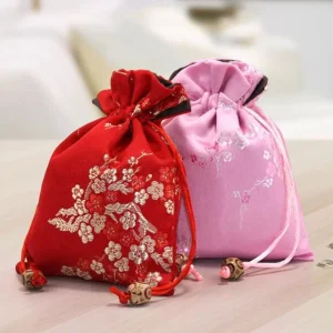 Handcrafted Embroidered Silk Jewelry Pouches | Elegant Packaging Solutions for Jewelry Merchants Needing Custom and High-End Presentation - Embroidered silk jewelry pouches5