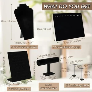 Wholesale Customized Jewelry Display Set Stand PU Leather Jewelry Display Tray Necklace Bracelet Display Props Sets - Jewelry Display Set Stand 1