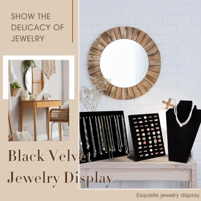 Wholesale Customized Jewelry Display Set Stand PU Leather Jewelry Display Tray Necklace Bracelet Display Props Sets - Jewelry Display Set Stand 5