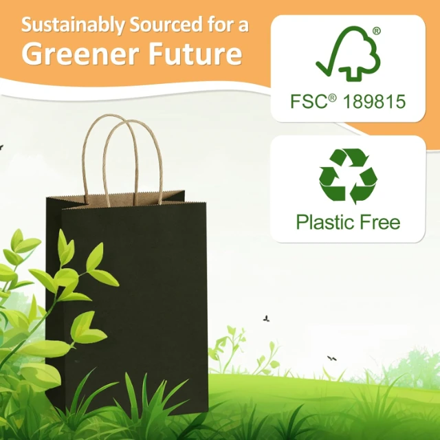 Wholesale Kraft Paper Bag Black Gift Shopping Paper Bag With Logo For Clothing Custom Packaging Bag - Kraft Paper Bags4