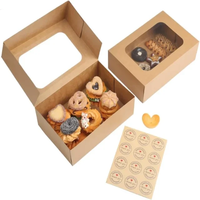 Custom Kraft Paper Cookie Boxes with Clear Windows | Eco-Friendly Packaging Solutions for Bakeries | Customizable Designs - Kraft Paper Gift Boxes2 (1)
