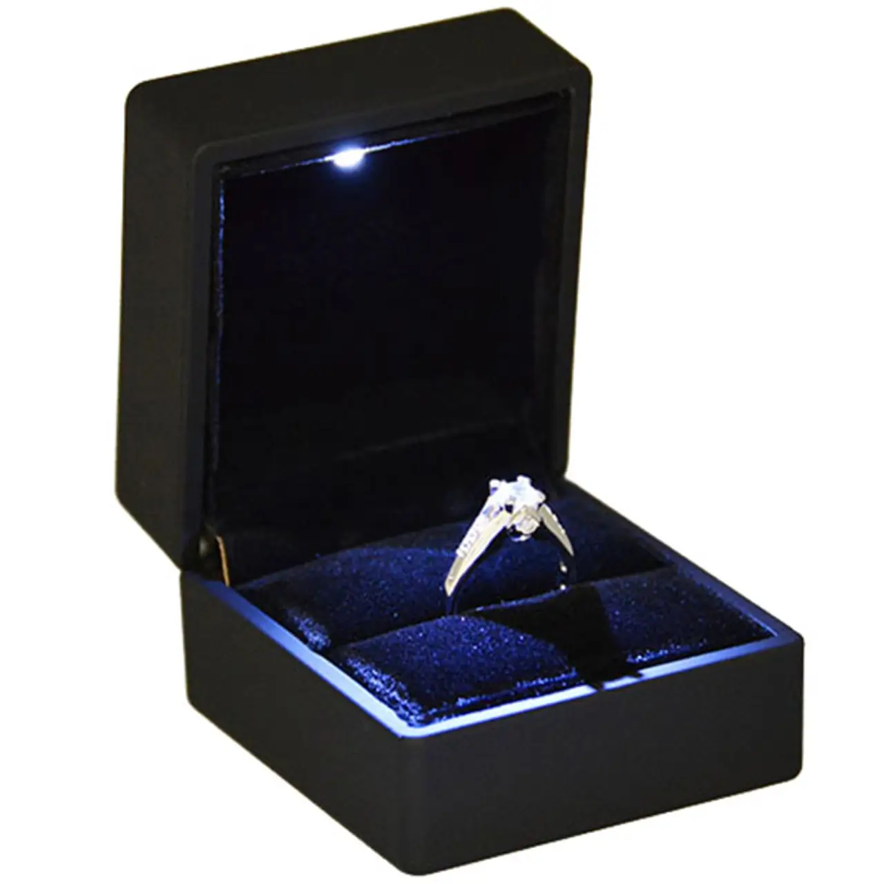 Richpack Lighted Ring Boxes with LED Illumination | Elegant Light-Up Ring Boxes for Gifting & Display Bulk Price for Retailers and Distributors - LED jewelry box 035