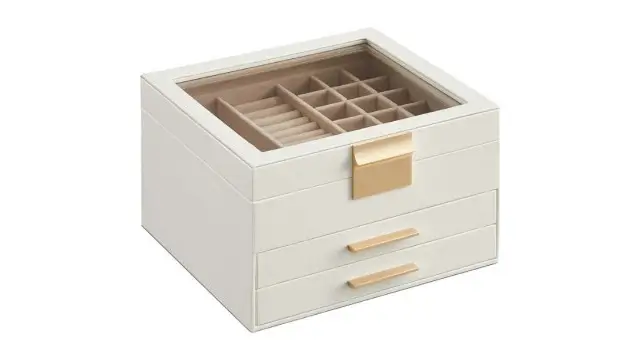 Luxury glass top jewelry boxes with lock