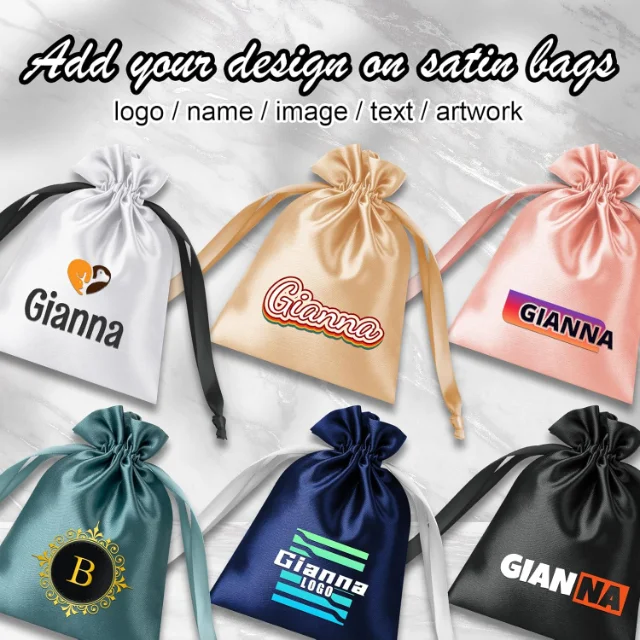 Personalized and Stylish Printed Silk Pouches with Custom Logos | Premium Branding Solutions for Jewelry Retailers Seeking Unique and Branded Packaging - Printed silk pouches with custom logos2