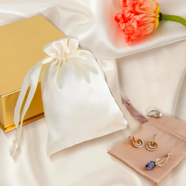 Personalized and Stylish Printed Silk Pouches with Custom Logos | Premium Branding Solutions for Jewelry Retailers Seeking Unique and Branded Packaging - Printed silk pouches with custom logos5