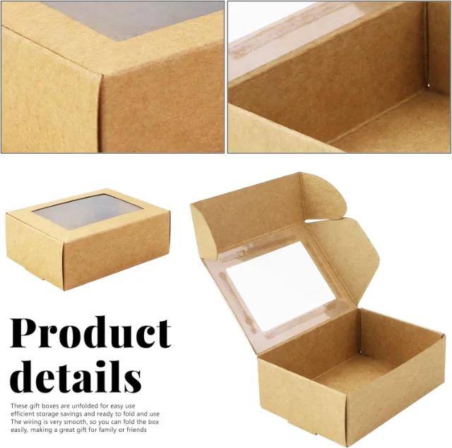Sustainable Recycled Kraft Paper Packaging Boxes with Window Display | Ideal for Brands Seeking Natural, Environmentally Conscious Packaging with Visual Appeal - Recycled kraft paper packaging boxes with window display3