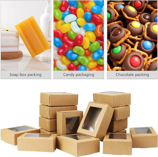 Sustainable Recycled Kraft Paper Packaging Boxes with Window Display | Ideal for Brands Seeking Natural, Environmentally Conscious Packaging with Visual Appeal - Recycled kraft paper packaging boxes with window display5