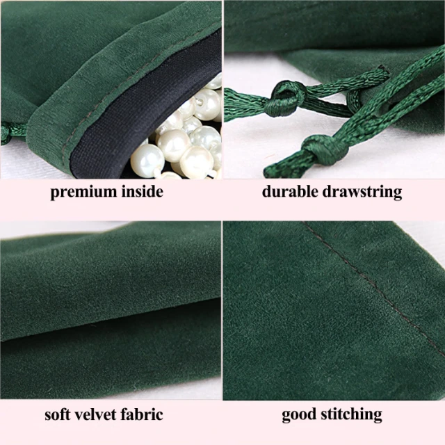 Wholesale Gold Logo Printed Soft Dust Velvet Jewelry Drawstring Pouch Packaging Necklace Velvet Bag - Velvet Jewelry Drawstring Pouches3