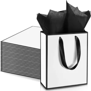 Tailored Custom Laminated Paper Bags for Luxury Brands | Bespoke Packaging Solutions for High-End Jewelry Stores and Exclusive Events - black and white gift bags1
