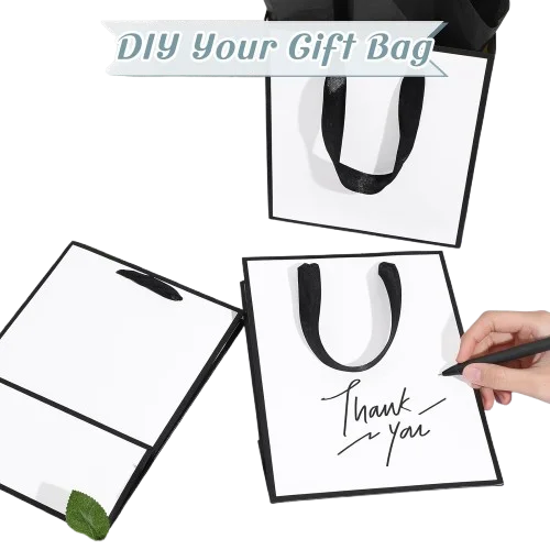 Tailored Custom Laminated Paper Bags for Luxury Brands | Bespoke Packaging Solutions for High-End Jewelry Stores and Exclusive Events - black and white gift bags2