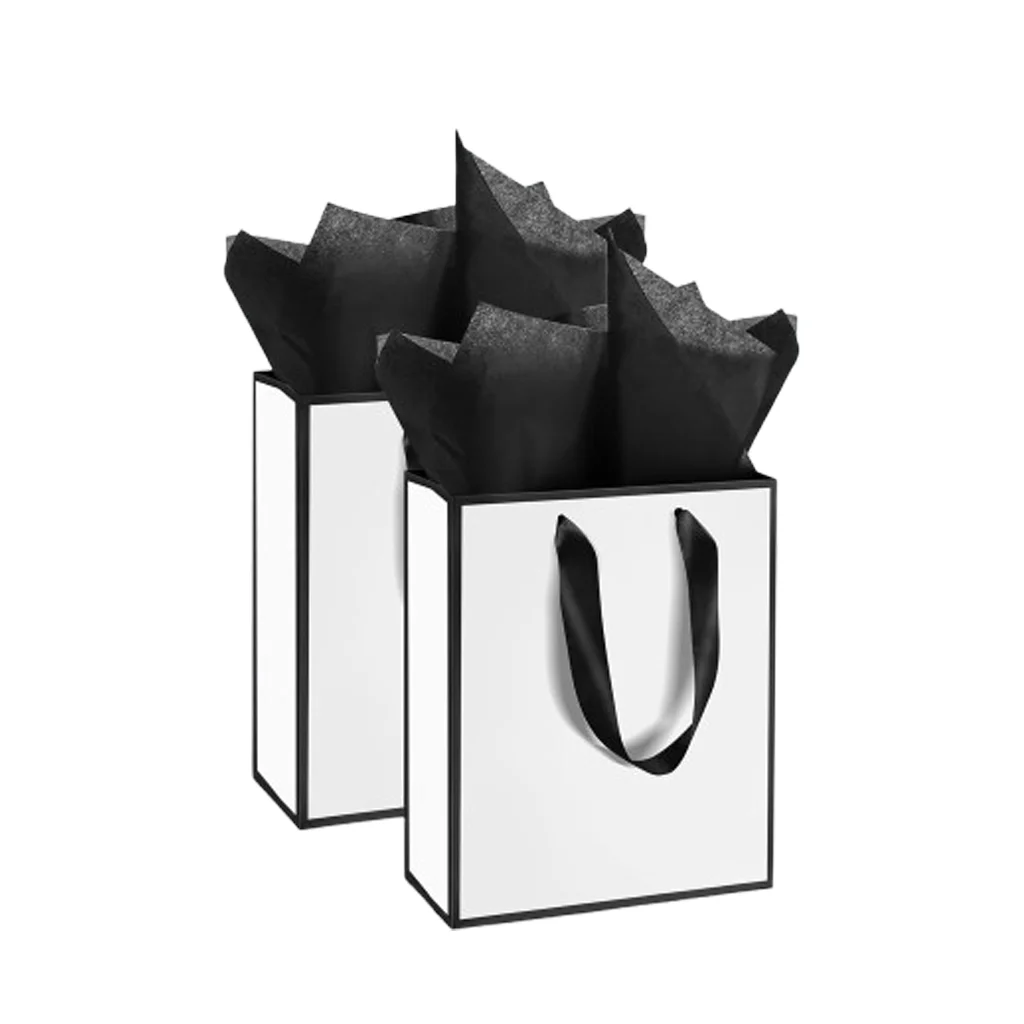 Tailored Custom Laminated Paper Bags for Luxury Brands | Bespoke Packaging Solutions for High-End Jewelry Stores and Exclusive Events - black and white gift bags4