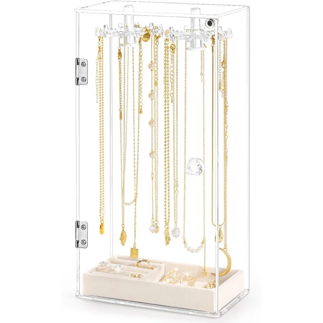 Elegant and Minimalist Clear Acrylic Necklace Stands | Premium Jewelry Display Solutions for Boutique Stores Needing Transparent and Modern Product Showcases - clear acrylic necklace stands