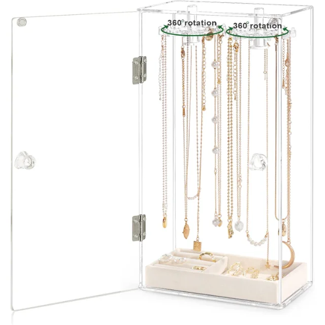 Elegant and Minimalist Clear Acrylic Necklace Stands | Premium Jewelry Display Solutions for Boutique Stores Needing Transparent and Modern Product Showcases - clear acrylic necklace stands5