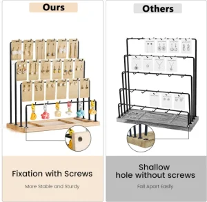 Sturdy and Stylish Earring Display Racks for Retail | Custom Solutions for Jewelry Stores Looking to Maximize Ring Organization and Appeal - “compact earring display stands for small spaces”4