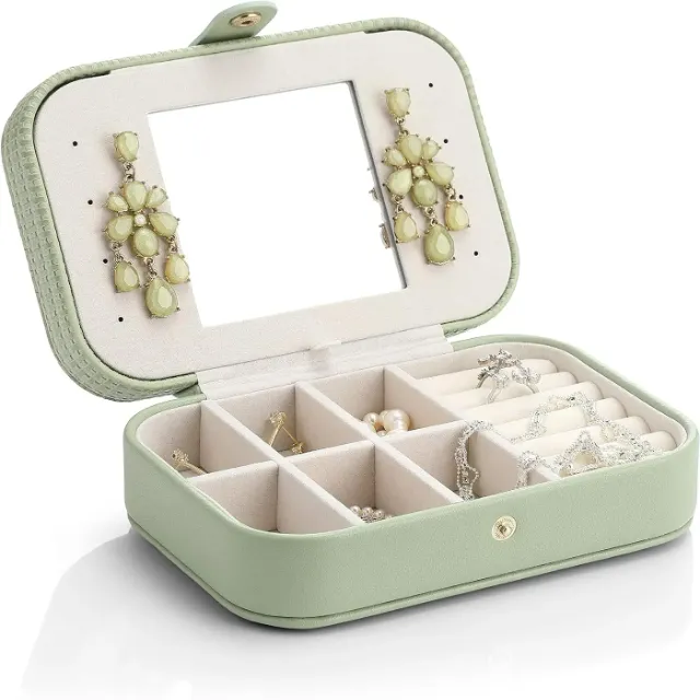 Richpack Minimalist Jewelry Organizer for Elegant and Space-Saving Storage | Sleek Minimal Jewelry Organizer for Home and Travel Use - jewelry box 085 PU leather
