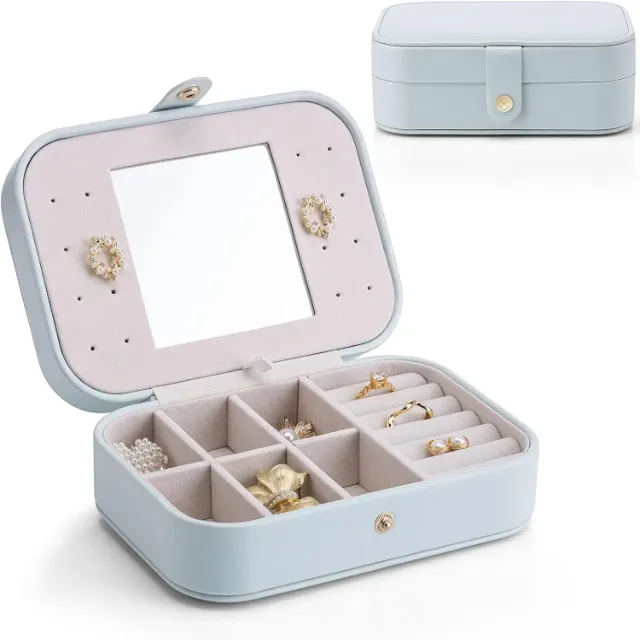Richpack Minimalist Jewelry Organizer for Elegant and Space-Saving Storage | Sleek Minimal Jewelry Organizer for Home and Travel Use - jewelry box 088 PU leather