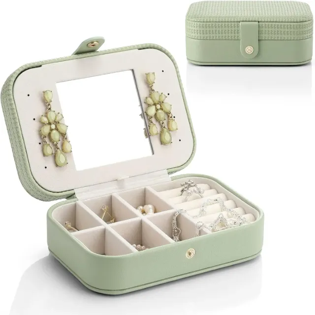 Richpack Minimalist Jewelry Organizer for Elegant and Space-Saving Storage | Sleek Minimal Jewelry Organizer for Home and Travel Use - jewelry box 093 PU leather