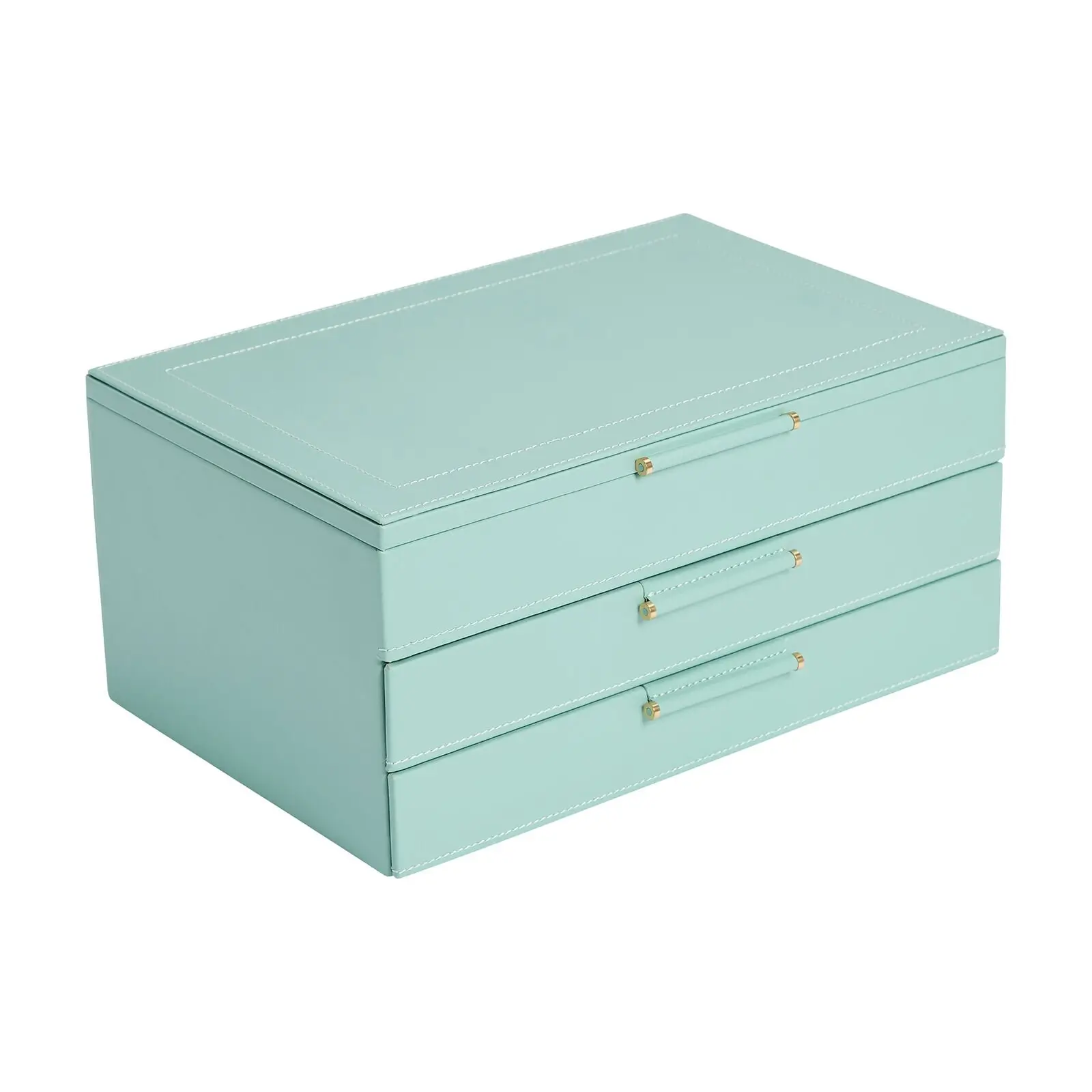 Sophisticated and Tough Leather Multi-Tier Jewelry Boxes | Space-Saving Storage Solutions for Jewelers Needing Organized and Stylish Display Options - jewelry box 290