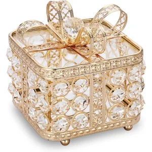 جعبه جواهرات مجلل و چشم نواز با تزئینات کریستالی | ایده آل برای برندهای جواهراتی که قصد دارند لوکس و ظرافت را در هر جزئیات به نمایش بگذارند - "جعبه های جواهرات ممتاز با تزئینات کریستالی"