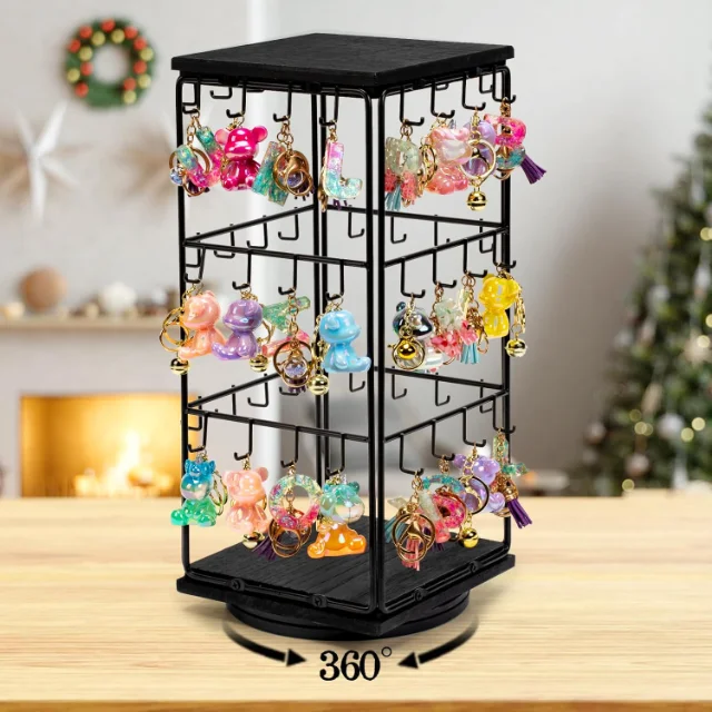 Dynamic and Modern Rotating Earring Displays with LED Lights | Enhance Jewelry Visibility for Jewelry Retailers Seeking Interactive Display Options - rotating earring displays with LED lights4