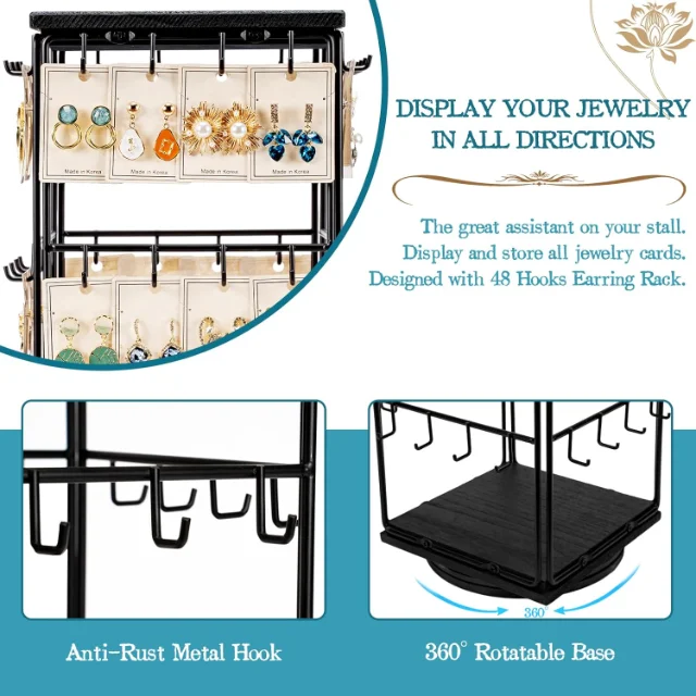 Dynamic and Modern Rotating Earring Displays with LED Lights | Enhance Jewelry Visibility for Jewelry Retailers Seeking Interactive Display Options - rotating earring displays with LED lights5